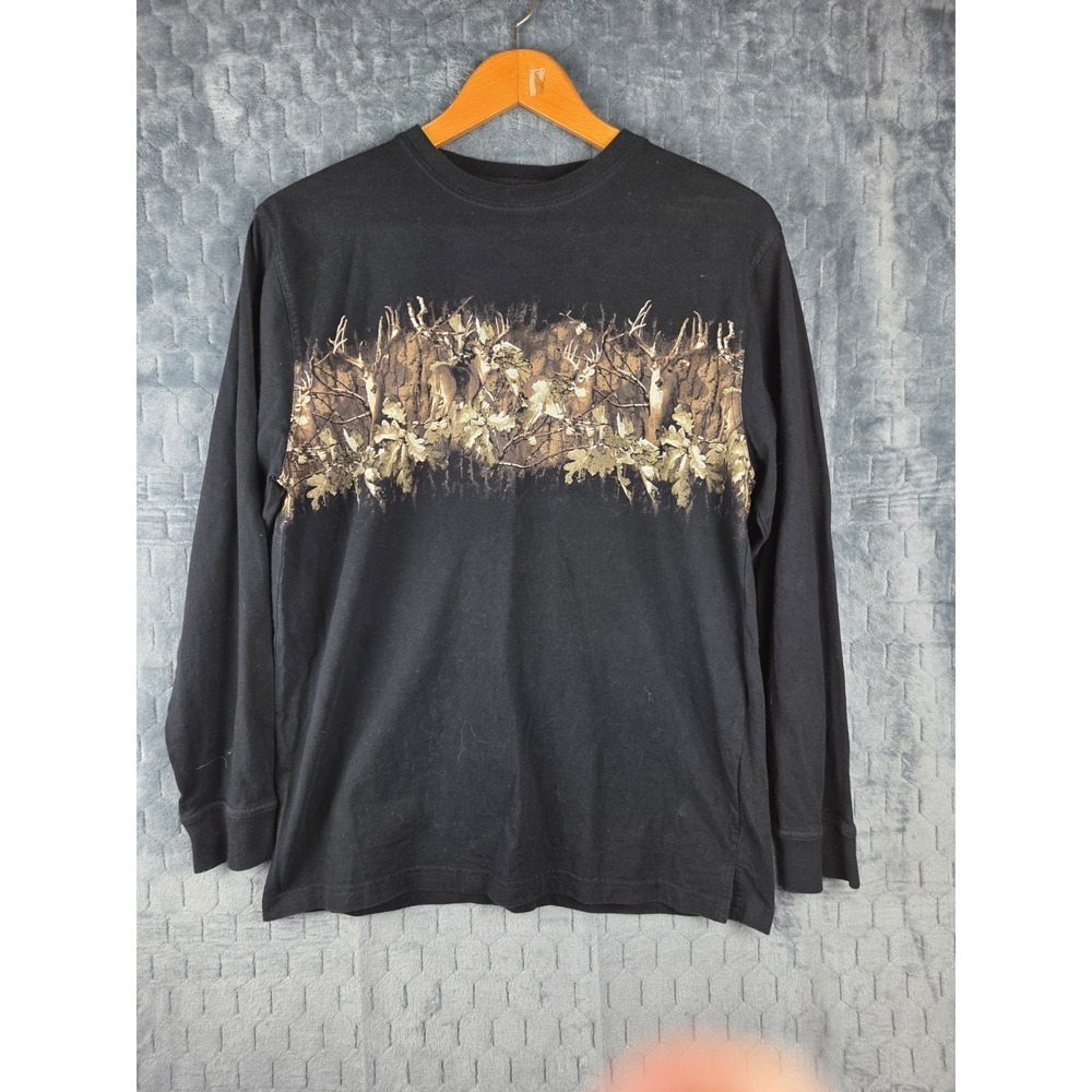 Bit & Bridle  Deer Print‎ Long Sleeve T-Shirt Size L